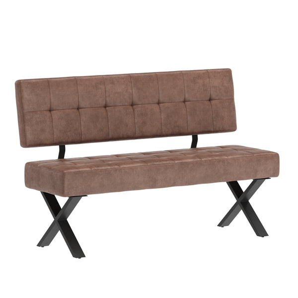 Sitzbank mit Rückenlehne APOLLO 140 cm braun