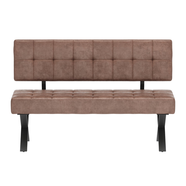 Sitzbank mit Rückenlehne APOLLO 140 cm braun