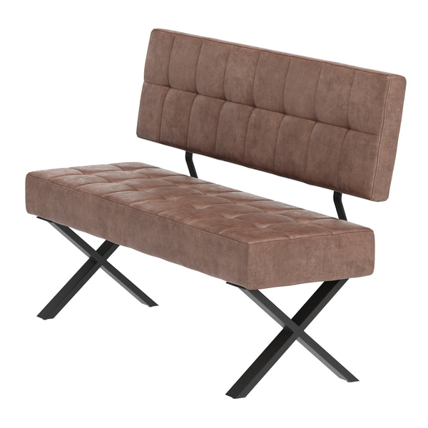 Sitzbank mit Rückenlehne APOLLO 140 cm braun