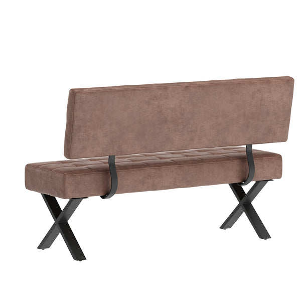 Sitzbank mit Rückenlehne APOLLO 140 cm braun