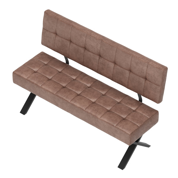 Sitzbank mit Rückenlehne APOLLO 140 cm braun