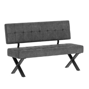 Sitzbank mit Rückenlehne APOLLO 140 cm grau