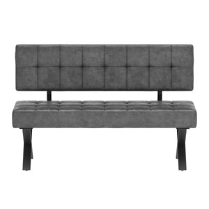 Sitzbank mit Rückenlehne APOLLO 140 cm grau