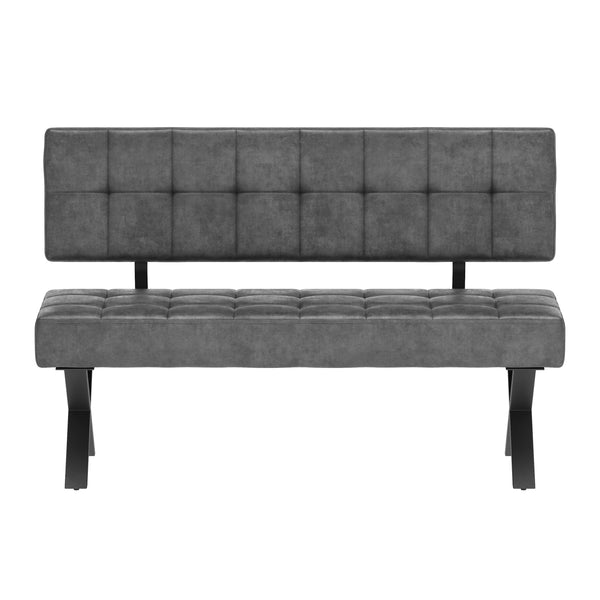 Sitzbank mit Rückenlehne APOLLO 140 cm grau