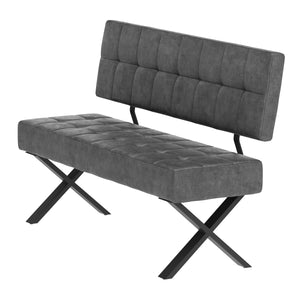 Sitzbank mit Rückenlehne APOLLO 140 cm grau