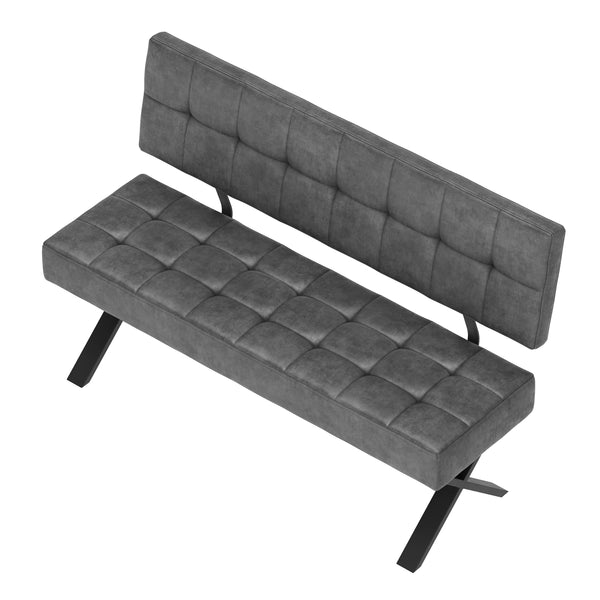 Sitzbank mit Rückenlehne APOLLO 140 cm grau