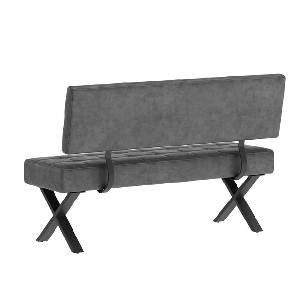Sitzbank mit Rückenlehne APOLLO 140 cm grau