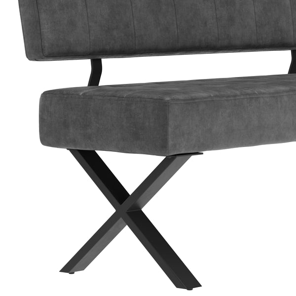 Sitzbank mit Rückenlehne APOLLO 140 cm grau
