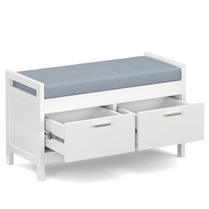 Sitzbank mit Schubladen 100 x 40 x 40 cm weiss