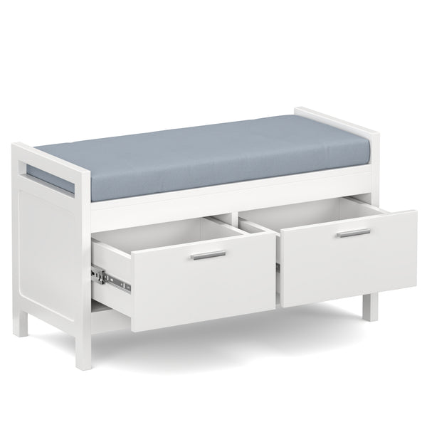 Sitzbank mit Schubladen 100 x 40 x 40 cm weiss