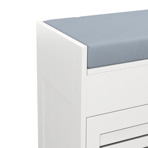 Sitzbank mit Stauraum 90 x 33 x 50 cm weiss
