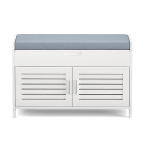 Sitzbank mit Stauraum 90 x 33 x 50 cm weiss