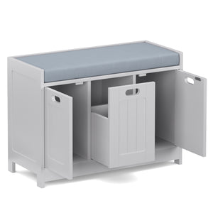 Sitzbank mit Stauraum 90 x 35 x 45 cm grau
