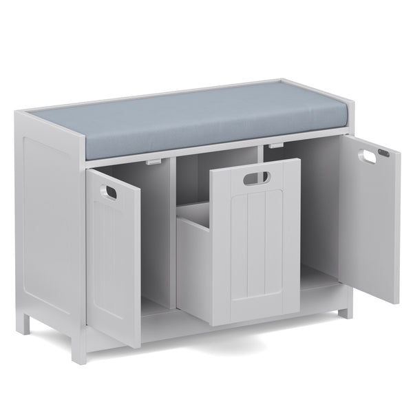 Sitzbank mit Stauraum 90 x 35 x 45 cm grau