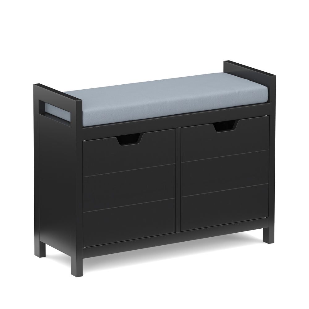Sitzbank mit Stauraum 91 x 30 x 50 cm schwarz