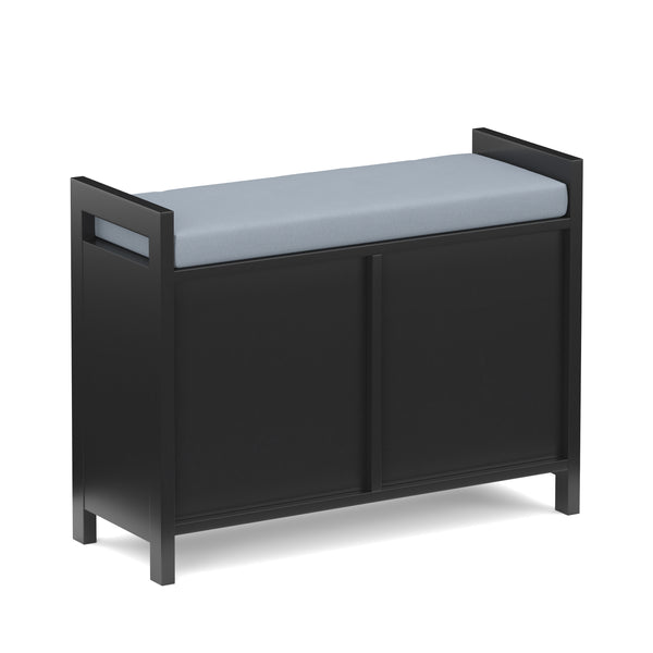 Sitzbank mit Stauraum 91 x 30 x 50 cm schwarz