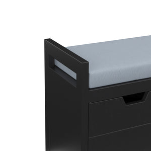 Sitzbank mit Stauraum 91 x 30 x 50 cm schwarz