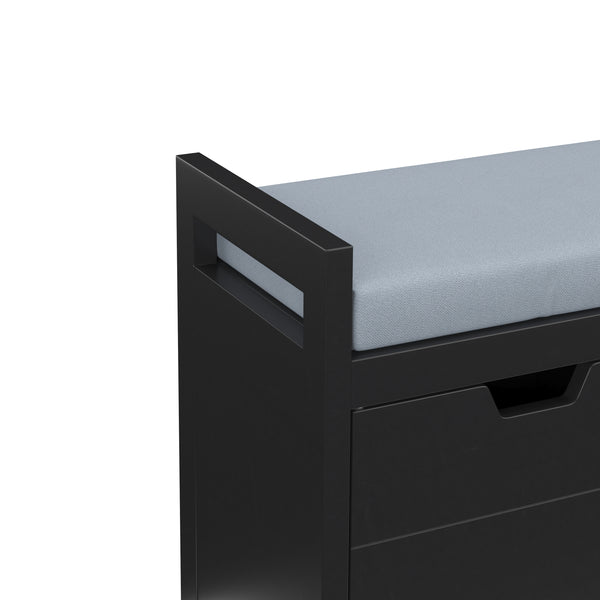 Sitzbank mit Stauraum 91 x 30 x 50 cm schwarz