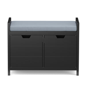 Sitzbank mit Stauraum 91 x 30 x 50 cm schwarz