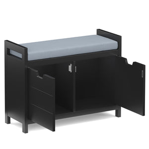 Sitzbank mit Stauraum 91 x 30 x 50 cm schwarz