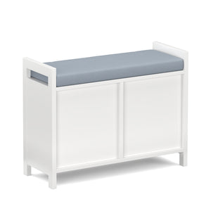 Sitzbank mit Stauraum 91 x 30 x 50 cm weiss
