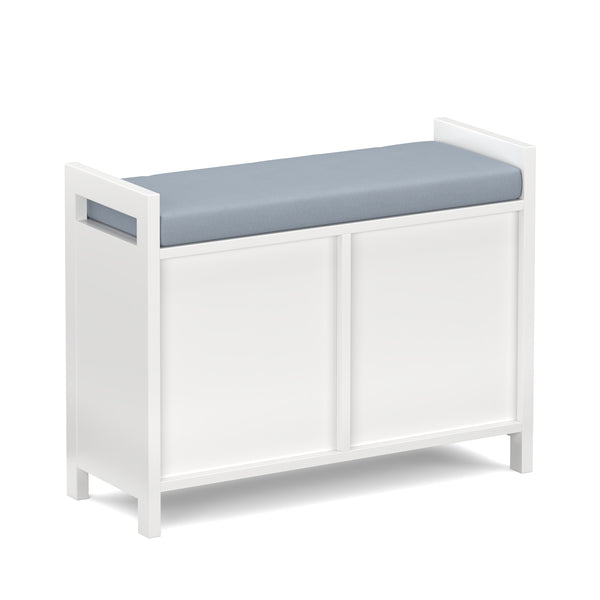 Sitzbank mit Stauraum 91 x 30 x 50 cm weiss