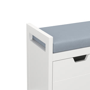 Sitzbank mit Stauraum 91 x 30 x 50 cm weiss