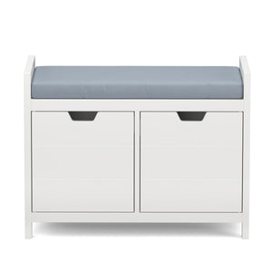 Sitzbank mit Stauraum 91 x 30 x 50 cm weiss