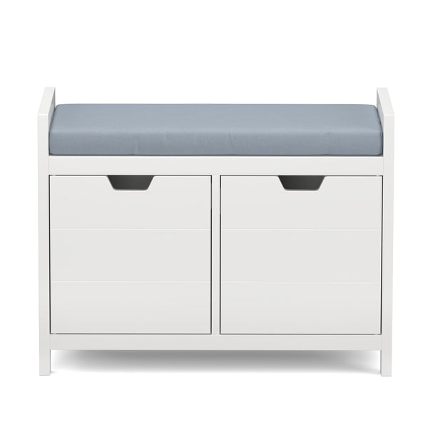 Sitzbank mit Stauraum 91 x 30 x 50 cm weiss