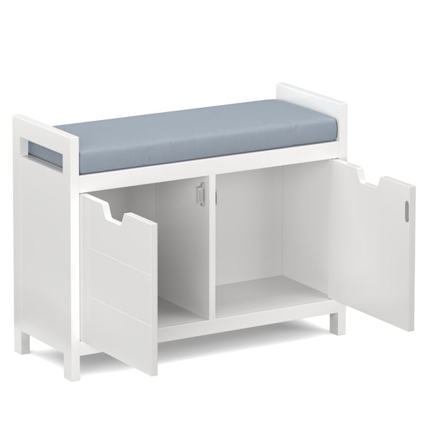 Sitzbank mit Stauraum 91 x 30 x 50 cm weiss