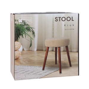 Sitzhocker 35 x 45 cm beige/braun