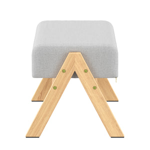 Sitzhocker Holz 40 x 28 x 30 cm natur/hellgrau