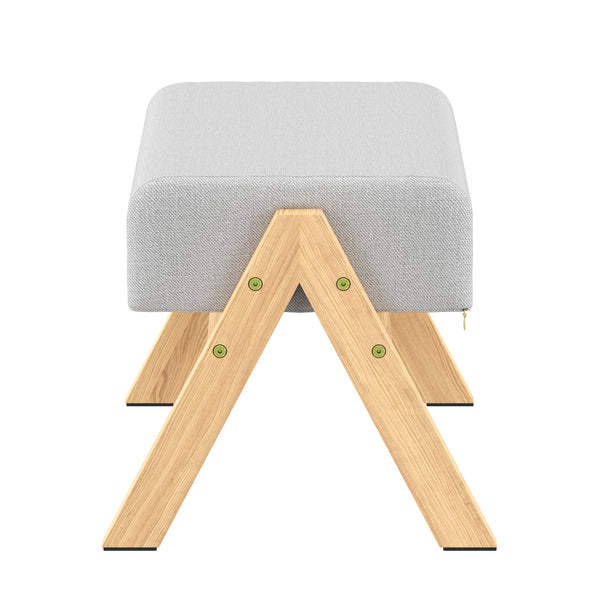 Sitzhocker Holz 40 x 28 x 30 cm natur/hellgrau
