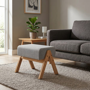 Sitzhocker Holz 40 x 28 x 30 cm natur/hellgrau