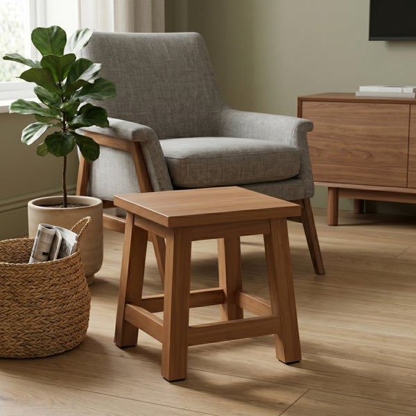 Sitzhocker Holz 26 x 26 x 28 cm 2er Set natur