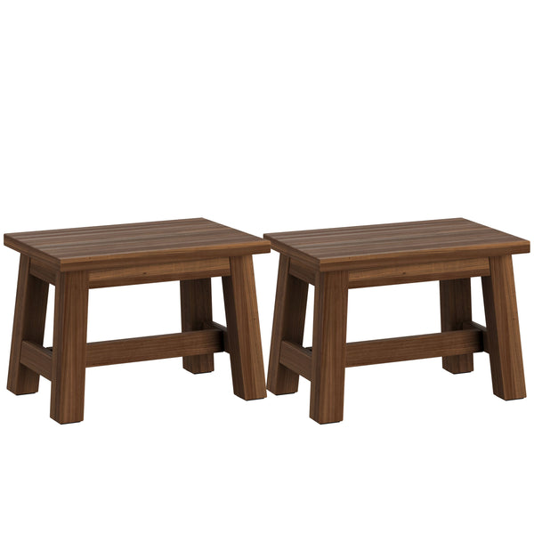 Sitzhocker Holz 30 x 20 x 21 cm 2er Set natur