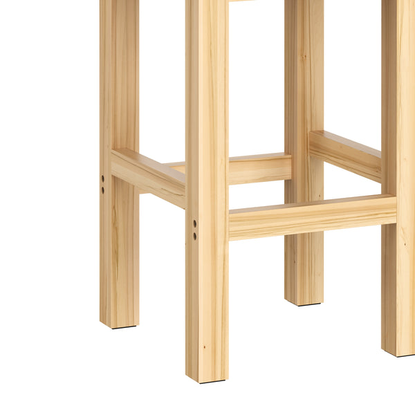 Sitzhocker Holz 31 x 31 x 44 cm 2er Set natur