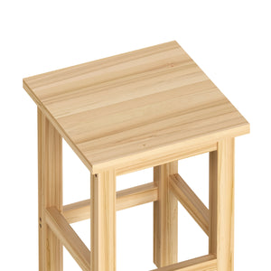 Sitzhocker Holz 31 x 31 x 44 cm 2er Set natur
