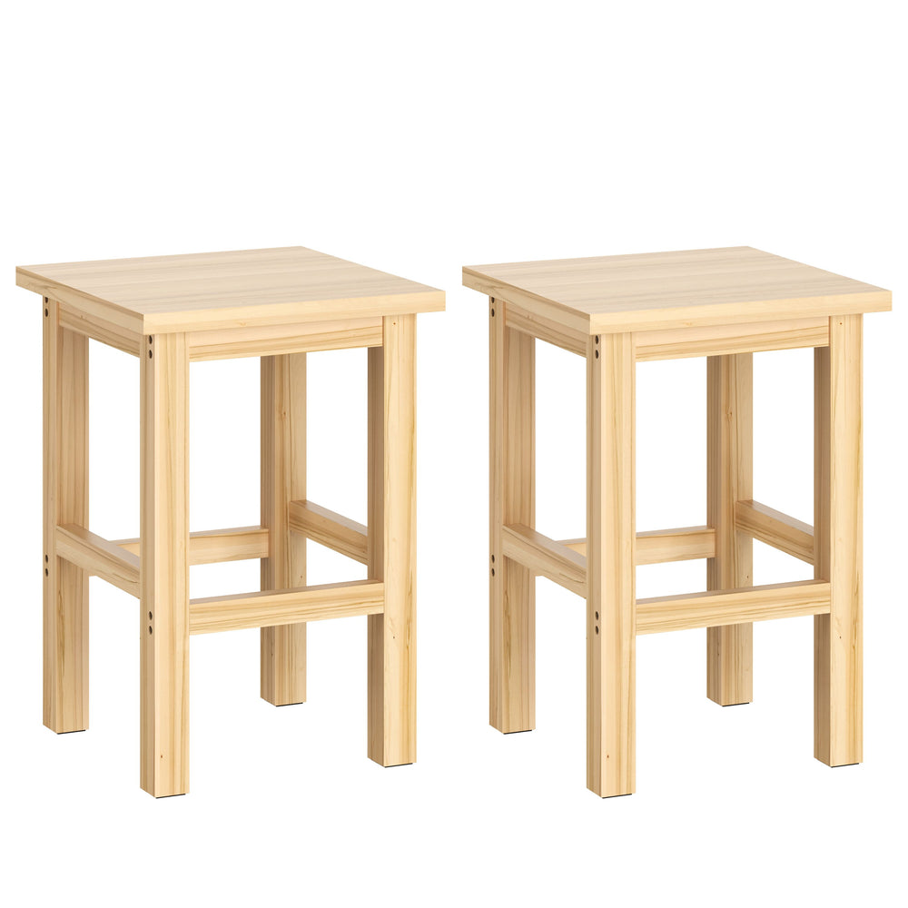Sitzhocker Holz 31 x 31 x 44 cm 2er Set natur