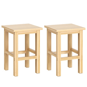 Sitzhocker Holz 31 x 31 x 44 cm 2er Set natur