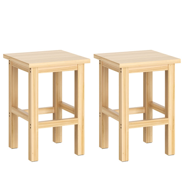 Sitzhocker Holz 31 x 31 x 44 cm 2er Set natur