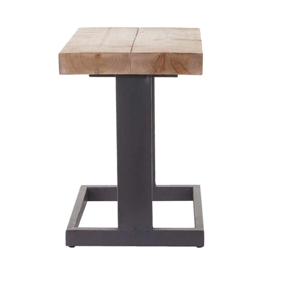 Sitzhocker Industrie Tanne Stahl rustikal massiv 48x36x32cm