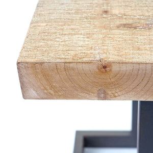 Sitzhocker Industrie Tanne Stahl rustikal massiv 48x36x32cm