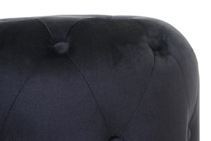 Sitzhocker Ottomane, 42x39cm Samt schwarz