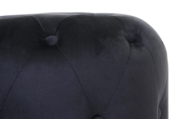 Sitzhocker Ottomane, 42x39cm Samt schwarz