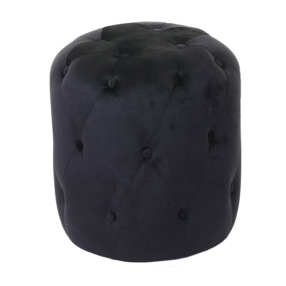 Sitzhocker Ottomane, 42x39cm Samt schwarz