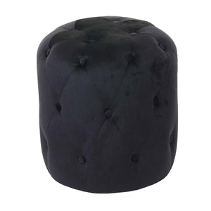 Sitzhocker Ottomane, 42x39cm Samt schwarz