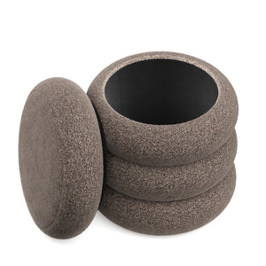 Sitzhocker Teddy JIM mit Stauraum 42 x 45 cm braun