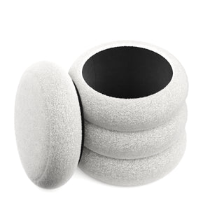 Sitzhocker Teddy JIM mit Stauraum 42 x 45 cm weiss