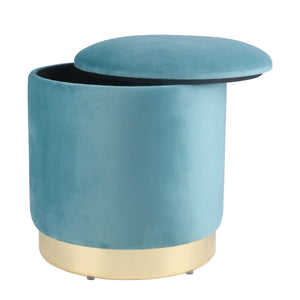 Sitzhocker mit Stauraum türkis